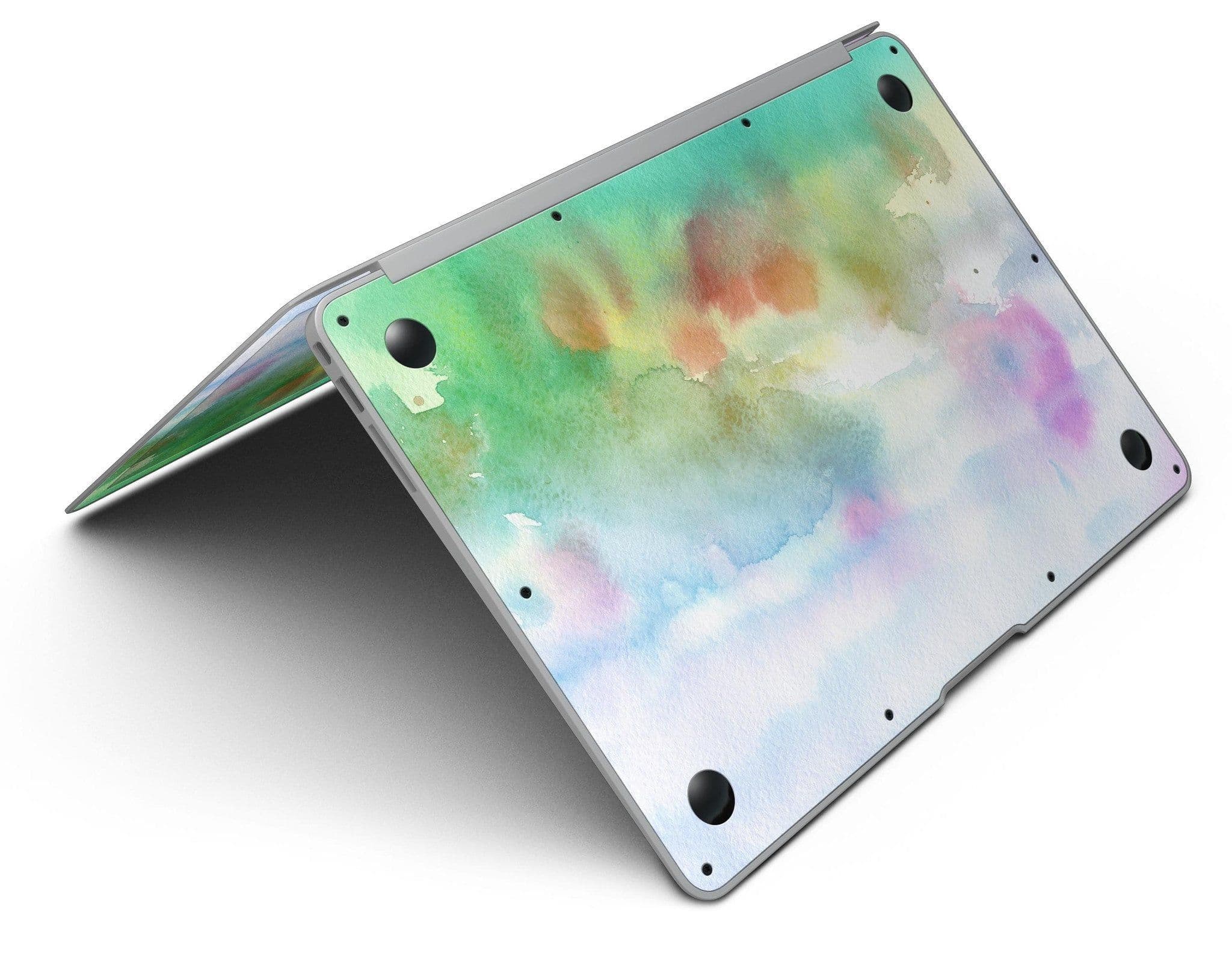 image-Green to Pink Absorbed Watercolor Texture - MacBook Air Skin Kit