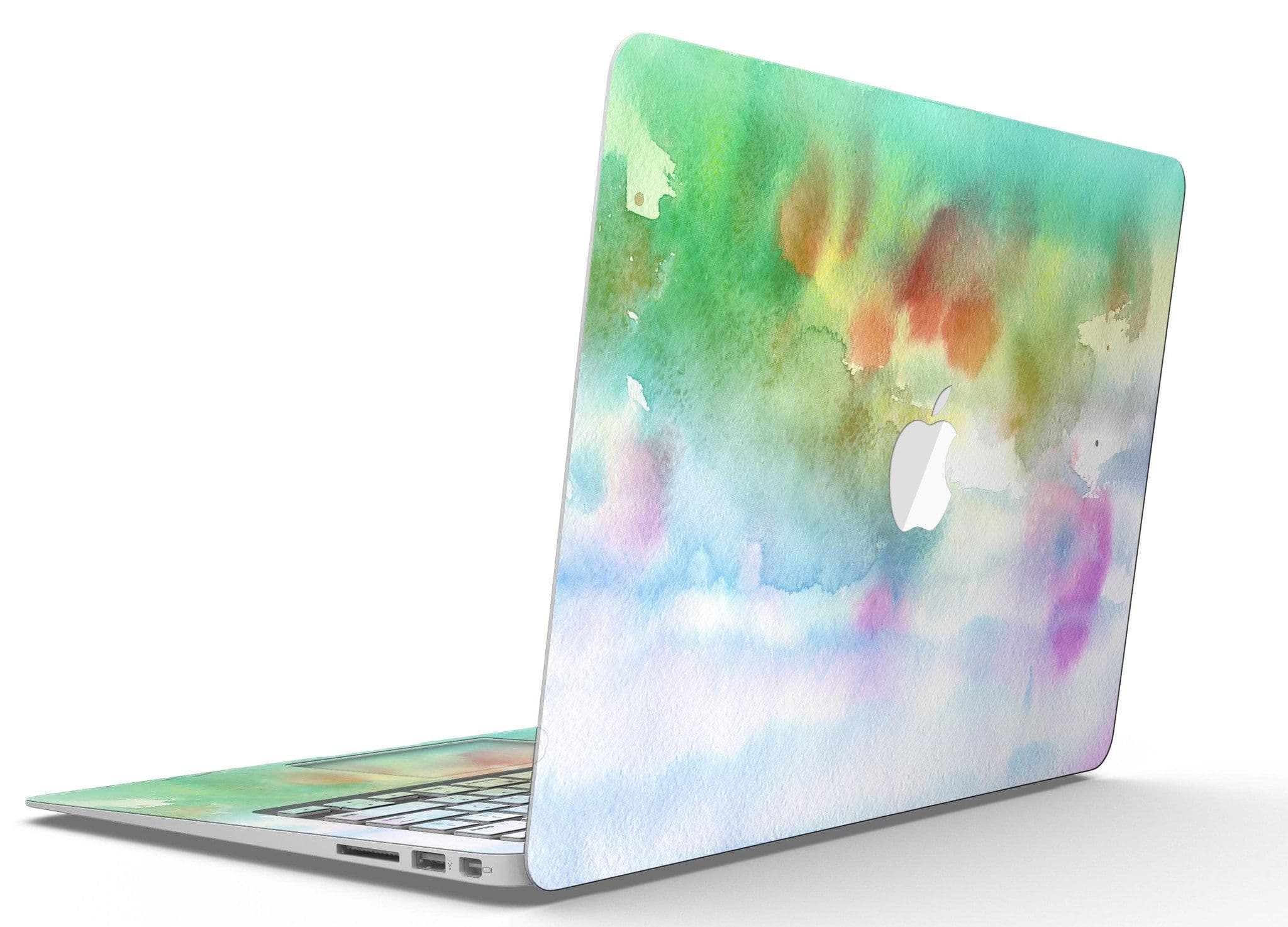 image-Green to Pink Absorbed Watercolor Texture - MacBook Air Skin Kit