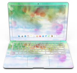 image-Green to Pink Absorbed Watercolor Texture - MacBook Air Skin Kit