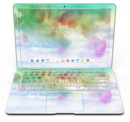 image-Green to Pink Absorbed Watercolor Texture - MacBook Air Skin Kit