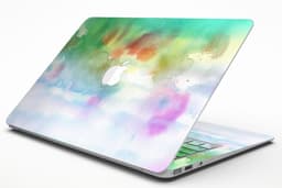 image-Green to Pink Absorbed Watercolor Texture - MacBook Air Skin Kit