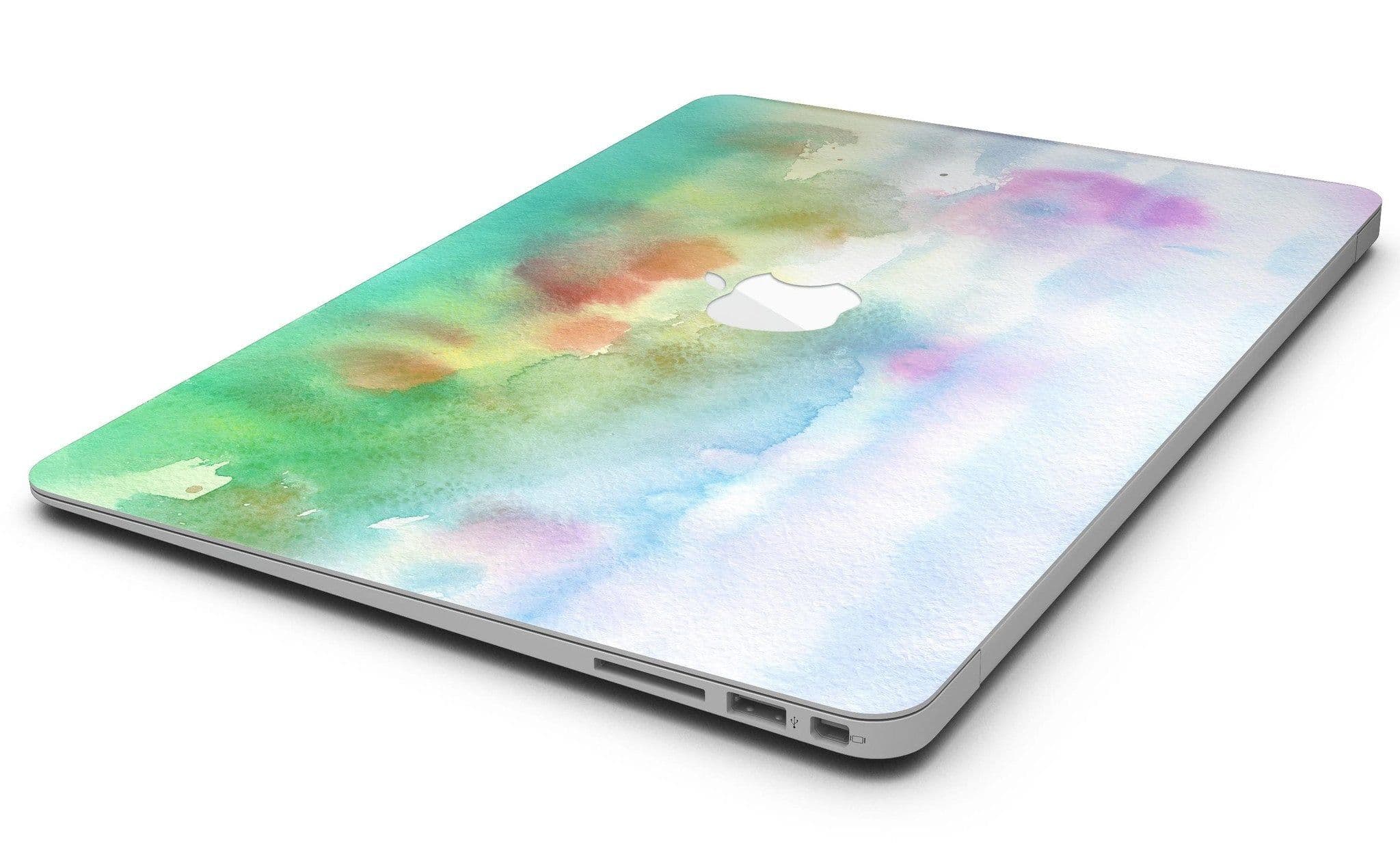 image-Green to Pink Absorbed Watercolor Texture - MacBook Air Skin Kit