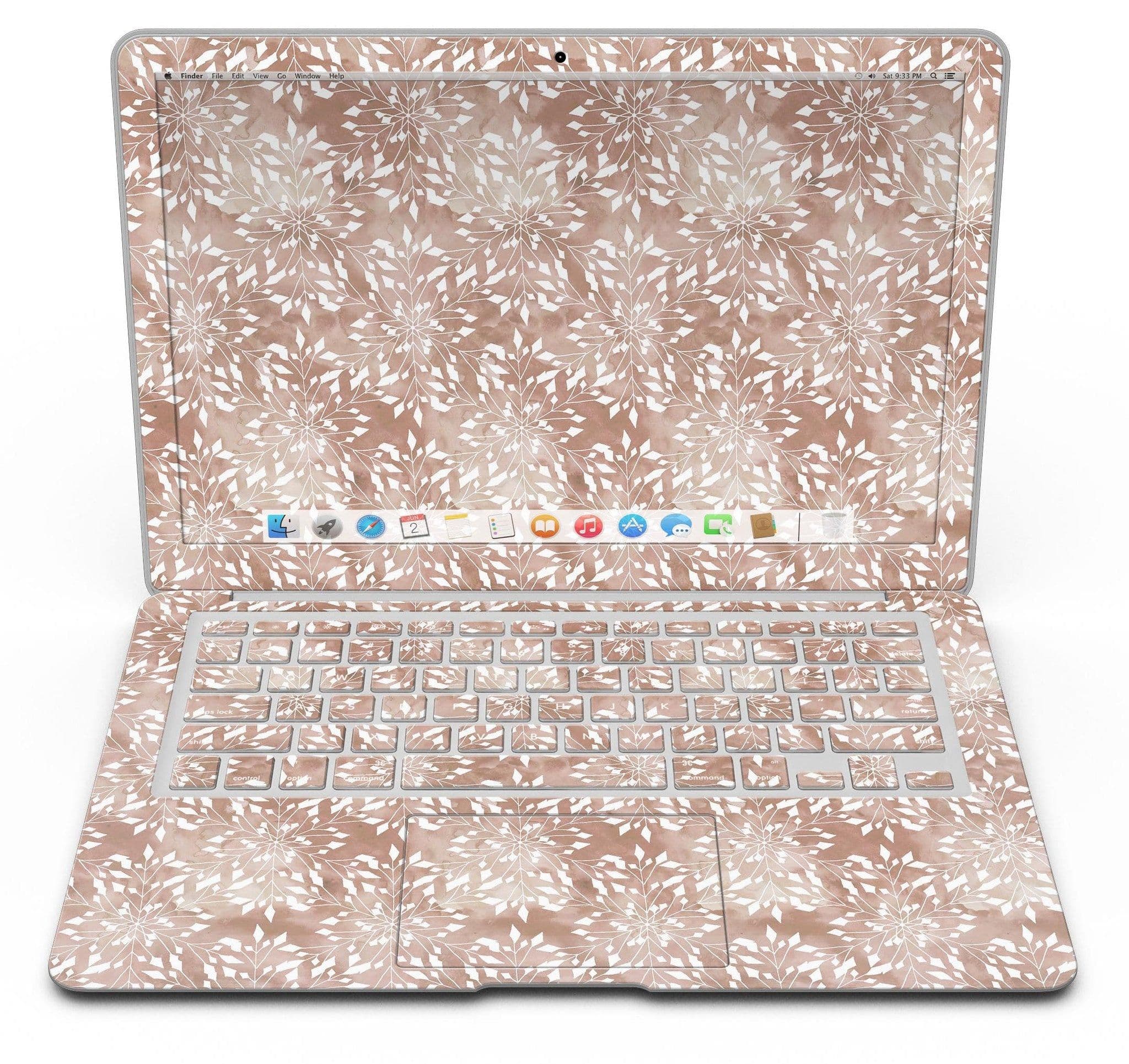 image-Brown and White Fractal Pattern - MacBook Air Skin Kit