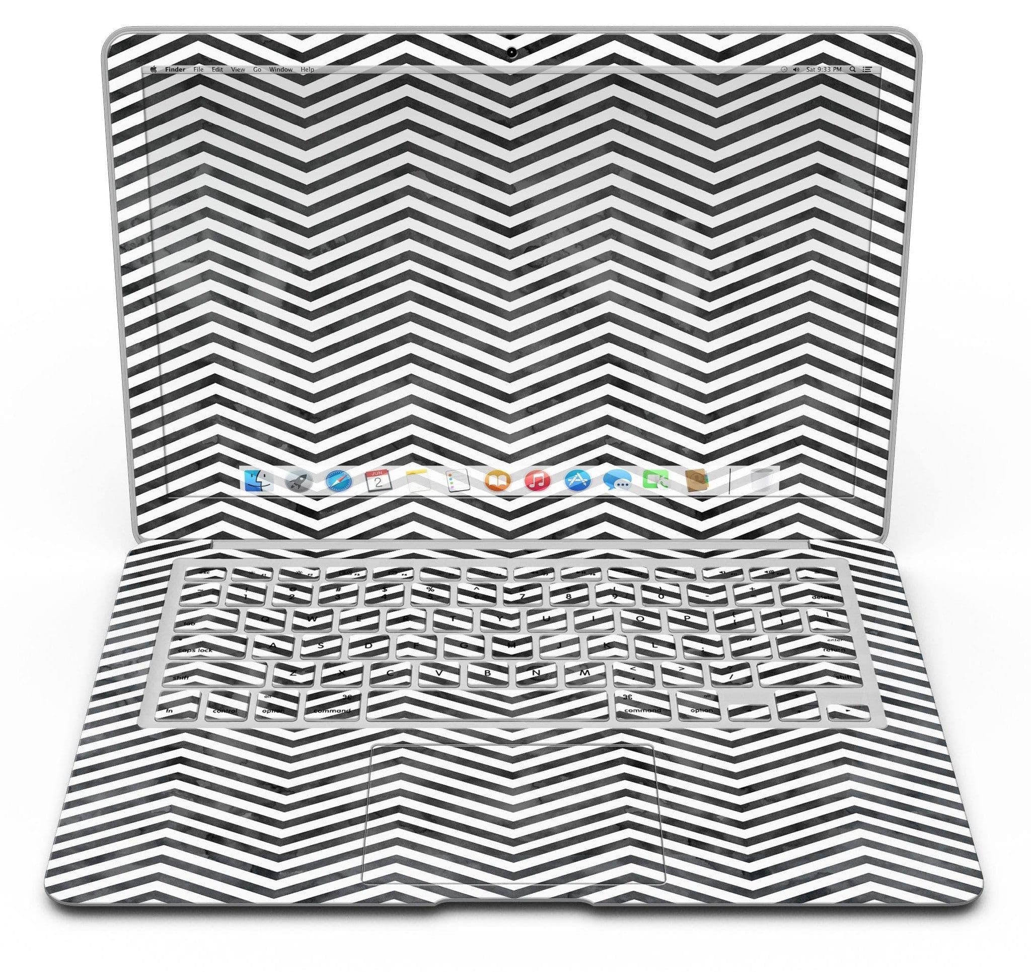 image-Black and Gray Watercolor Chevron - MacBook Air Skin Kit