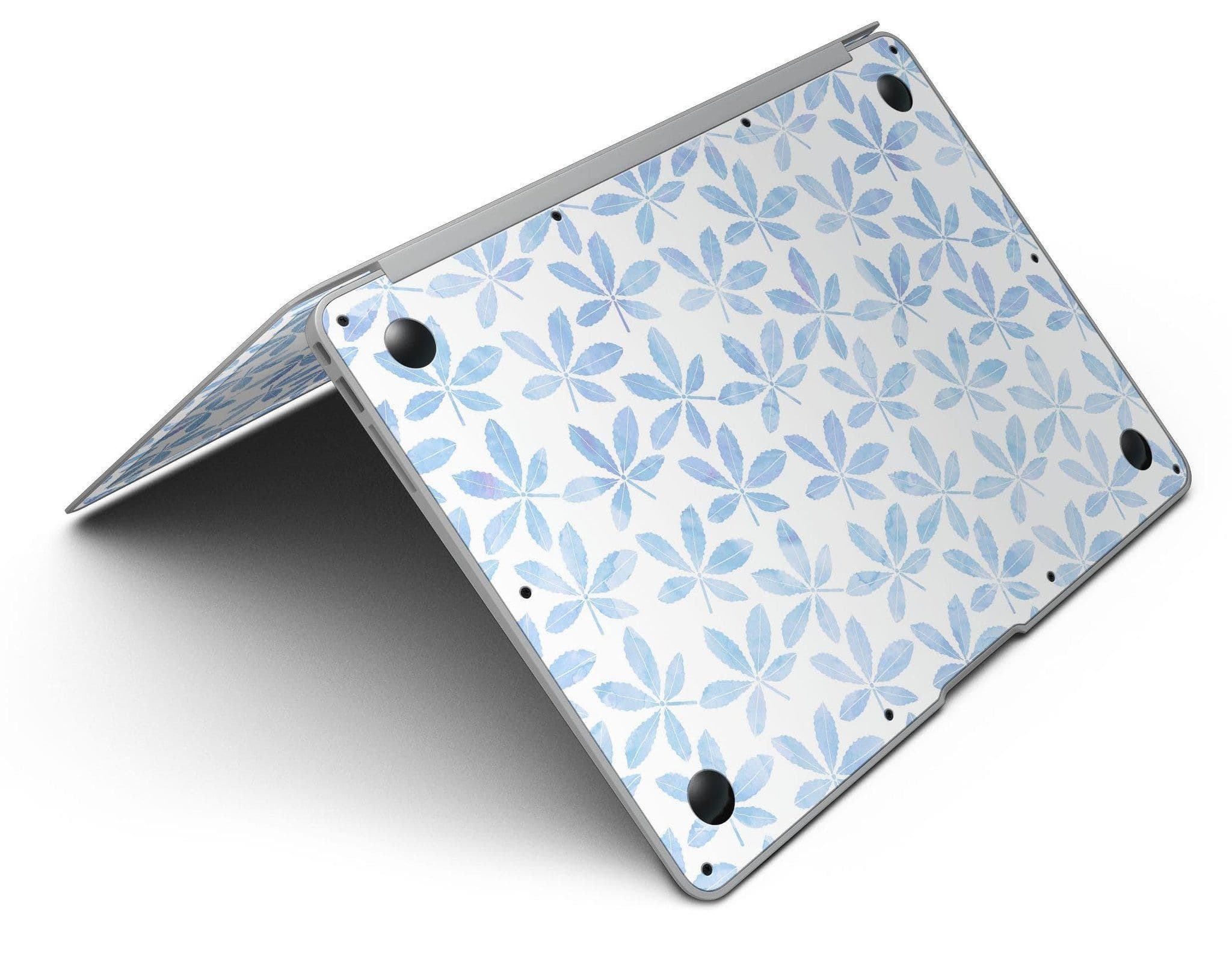 image-Blue Watercolor Leaves - MacBook Air Skin Kit