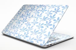 image-Blue Watercolor Leaves - MacBook Air Skin Kit
