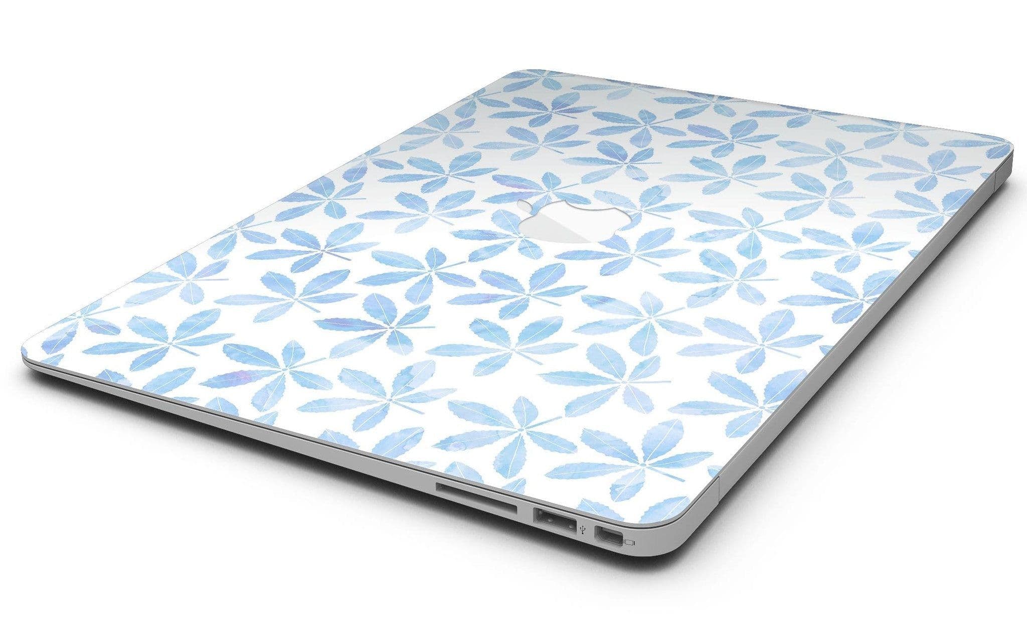 image-Blue Watercolor Leaves - MacBook Air Skin Kit