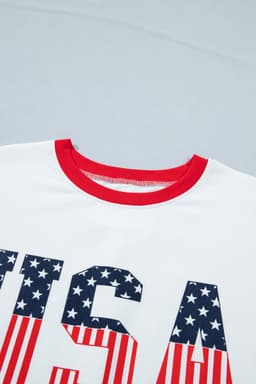 image-Jet Stream USA Flag Graphic T-Shirt Patchwork