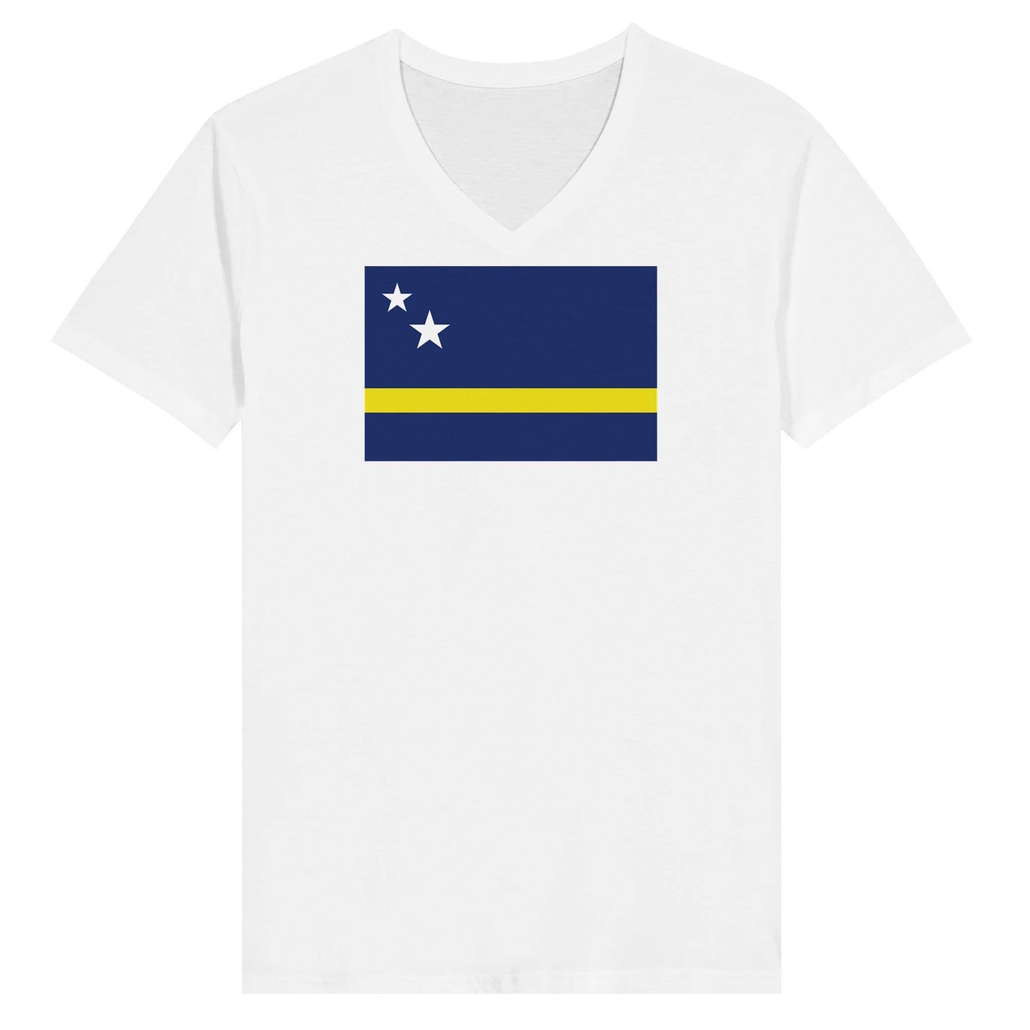 image-Drapeau de Curaçao - T-shirt unisexe premium col en V