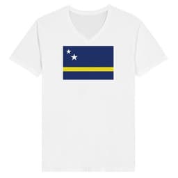 image-Drapeau de Curaçao - T-shirt unisexe premium col en V