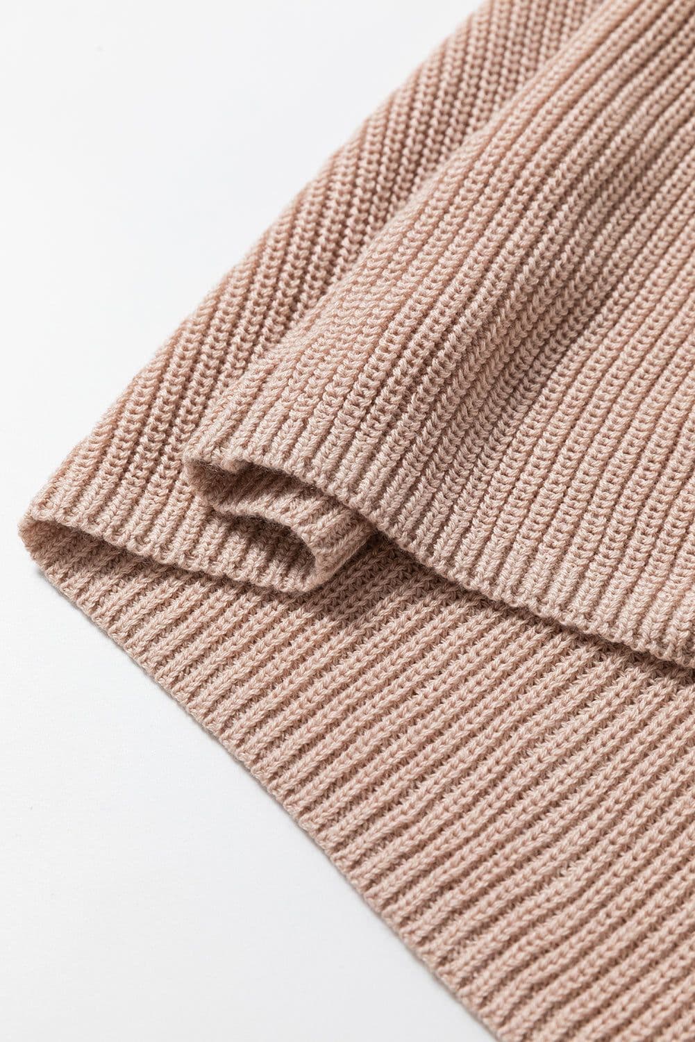 image-Solid Color Turtleneck Knit Tank Top - Oatmeal