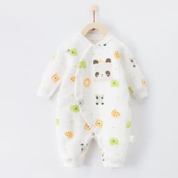 image-Cotton Thermal Clip Silk Onesie Newborn Climbing Baby Clothes