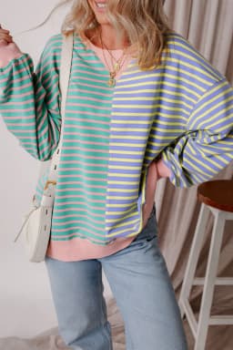 image-Colorblock Drop Shoulder Oversize Sweatshirt
