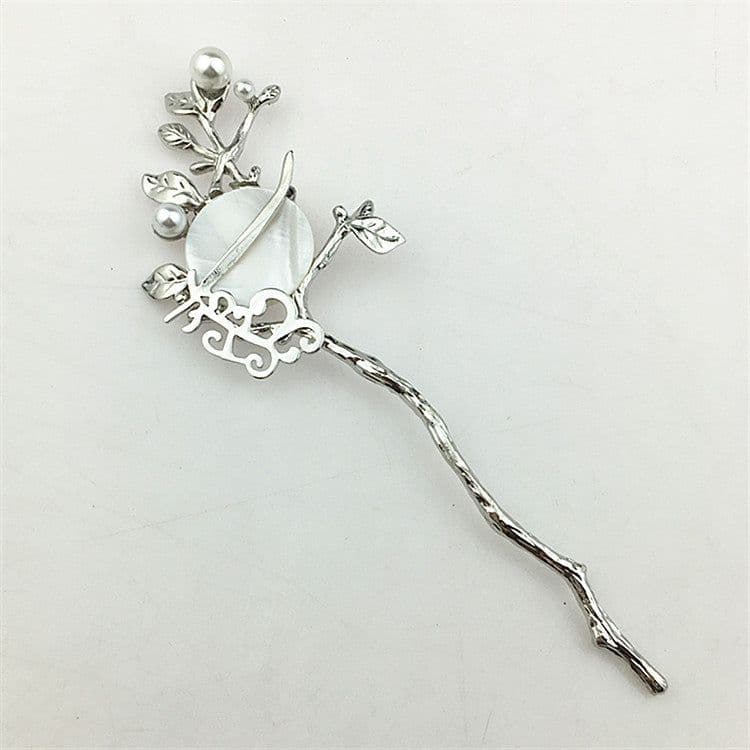 image-The new style of Druna Hotel's hairpin iu Li Zhien and Zhang Manyue The same hairpin with flowers and a good moon and round hair ornaments