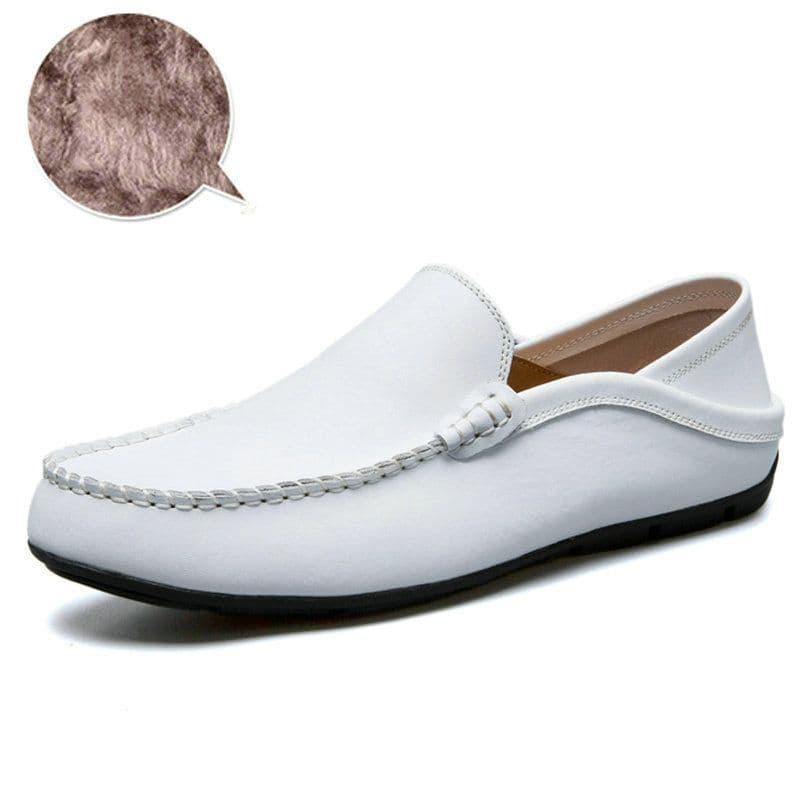 image-XUNQI Leather Loafers - White 47 Casual