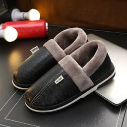 image-Cotton Slippers - Navy Blue Small Size
