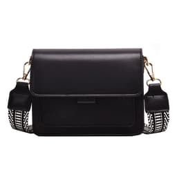image-Small Square Bag PU Black Shoulder Bag Women