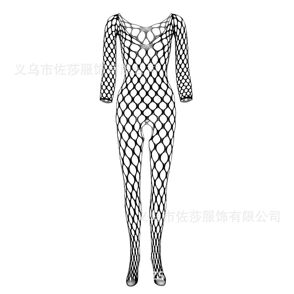 image-Benxi Mesh Fishnet Bodysuit - Fruit Green One Size