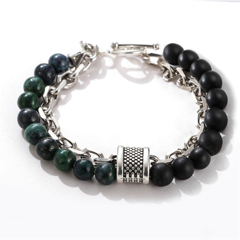 image-PINIYA Punk Style Geometric Men's Bracelet Black
