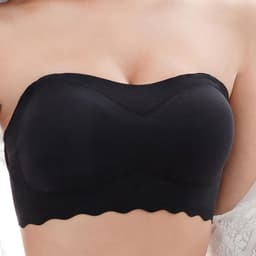 image-Flesh Colored Strapless Bra Back Closure Four Rows Buckles