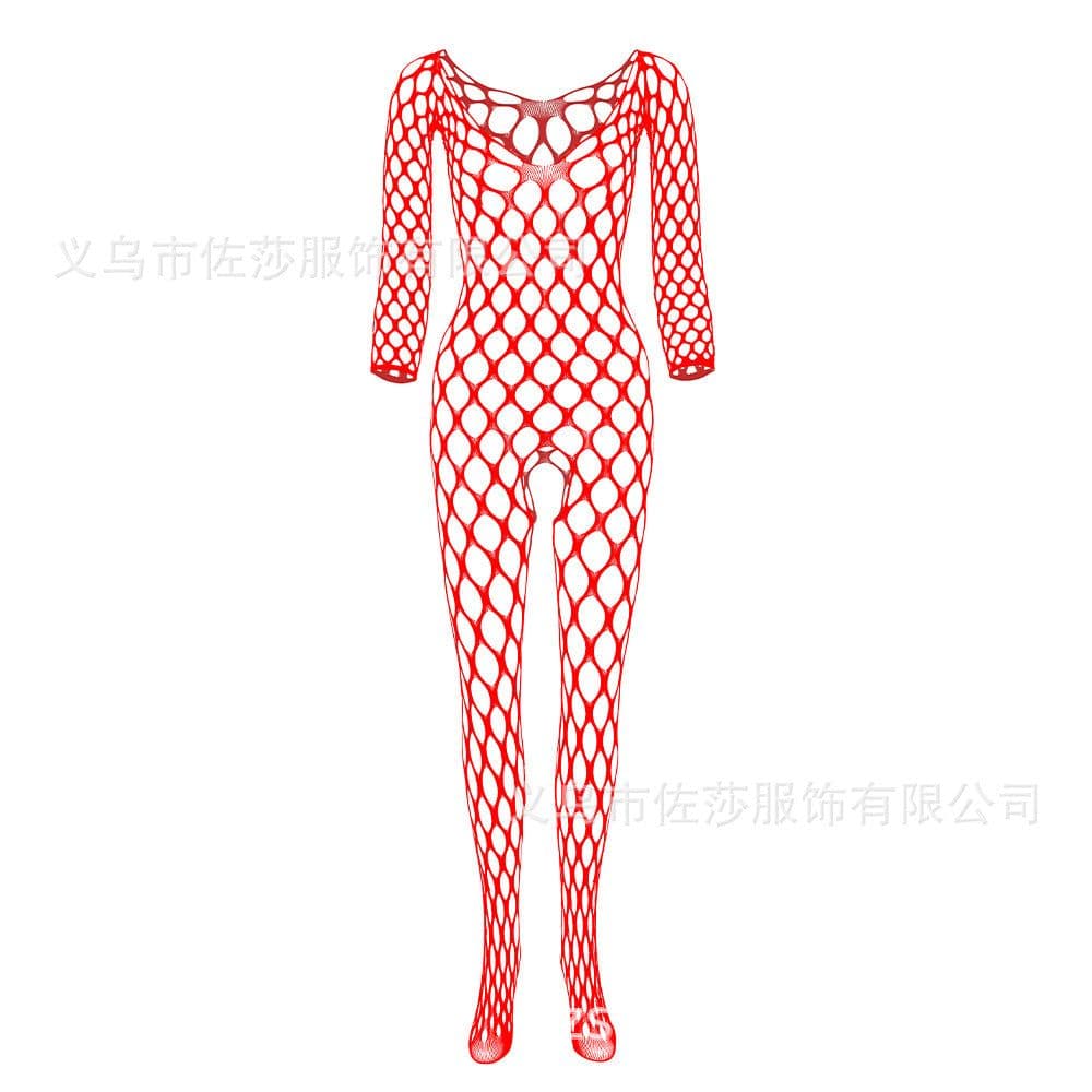image-Benxi Mesh Fishnet Bodysuit - Fruit Green One Size