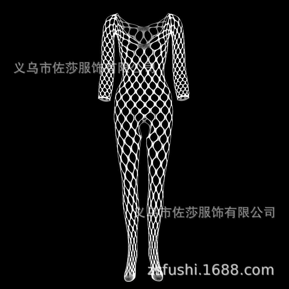 image-Benxi Mesh Fishnet Bodysuit - Fruit Green One Size
