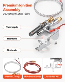 image-VEVOR Gas Pilot Assembly, OE 14D0477, LPG8404, SRV14D0477 Fireplace Gas Pilot Assembly Kit, LPG Ignition Replacement, Compatible with Lexington Forge, Majestic, Martin, Monessen Models