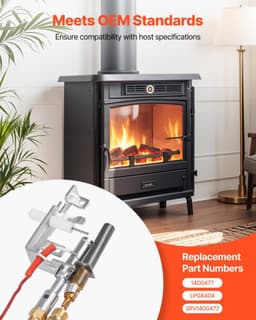 image-VEVOR Gas Pilot Assembly, OE 14D0477, LPG8404, SRV14D0477 Fireplace Gas Pilot Assembly Kit, LPG Ignition Replacement, Compatible with Lexington Forge, Majestic, Martin, Monessen Models