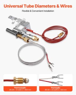 image-VEVOR Gas Pilot Assembly, OE 14D0477, LPG8404, SRV14D0477 Fireplace Gas Pilot Assembly Kit, LPG Ignition Replacement, Compatible with Lexington Forge, Majestic, Martin, Monessen Models