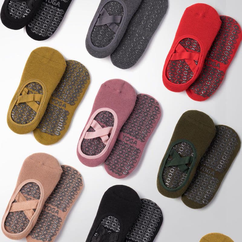 image-Women's Yoga Socks Non-Slip Cotton Short