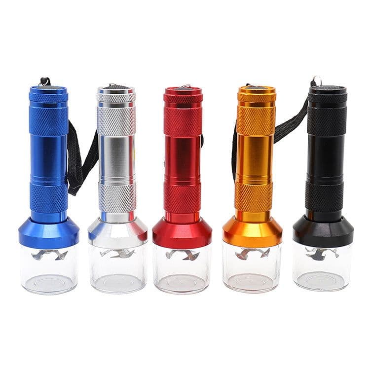 image-Junru Aluminum Alloy Electric Smoke Grinder - White, Windproof, Flashlight, Gift Box