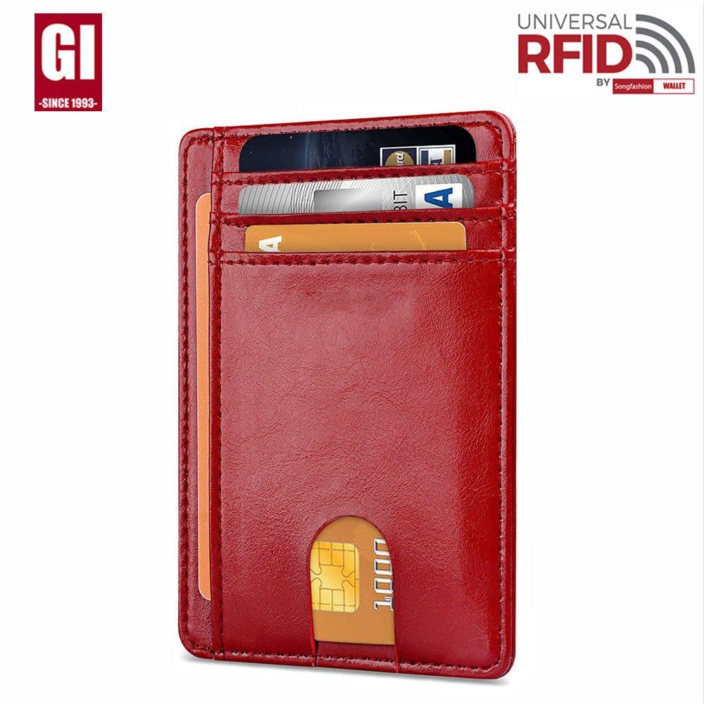 image-Genuine Leather RFID Card Holder - Black 8 Slot
