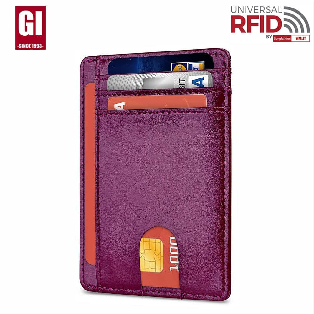 image-Genuine Leather RFID Card Holder - Black 8 Slot