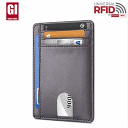 image-Genuine Leather RFID Card Holder - Black 8 Slot
