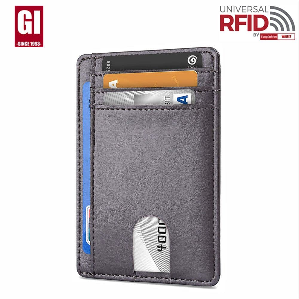 image-Genuine Leather RFID Card Holder - Black 8 Slot