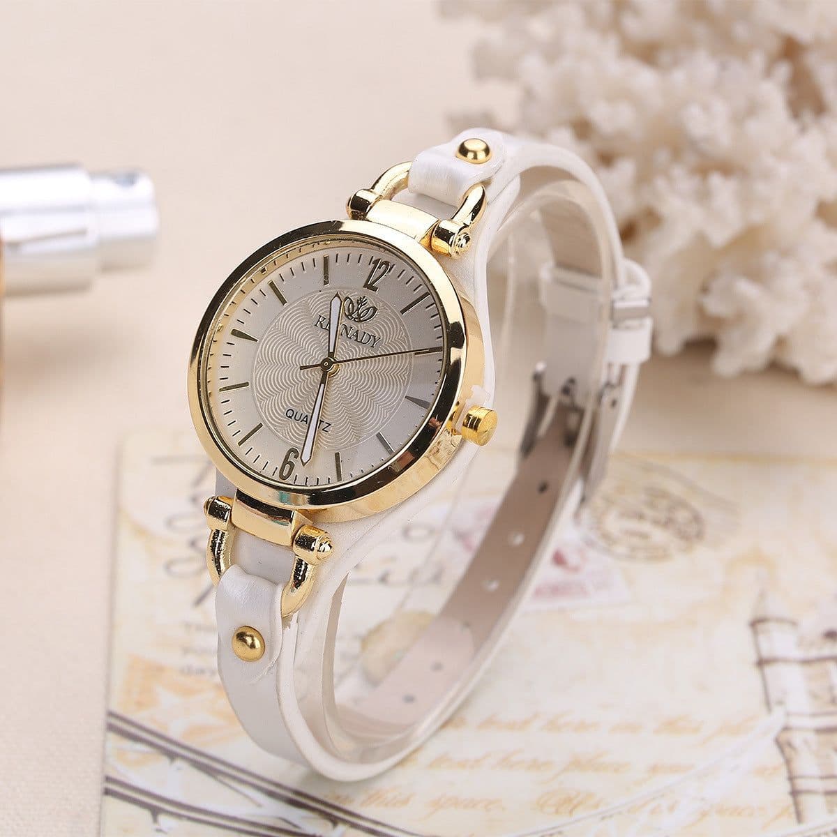 image-explosive quartz watch ladies leather thin strap pure color fashion women's gift watch women one piece dropshipping