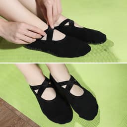 image-Women's Yoga Socks Non-Slip Cotton Short