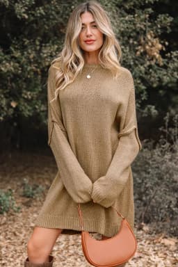 image-Four Leaf Clover Oversize Slouchy Sweater Dress