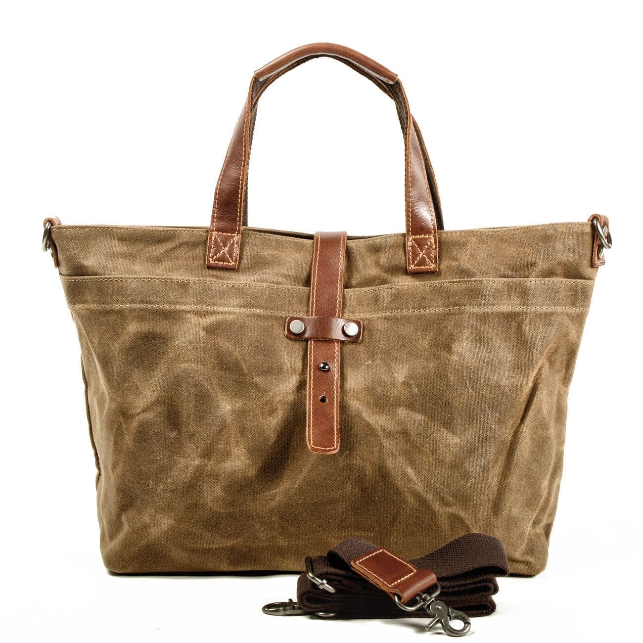 image-MUCHUAN Canvas Tote Bag - Army Green Retro