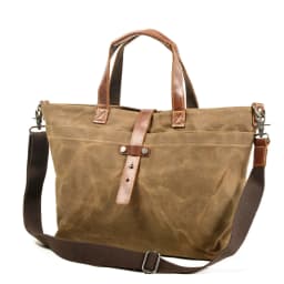 image-MUCHUAN Canvas Tote Bag - Army Green Retro