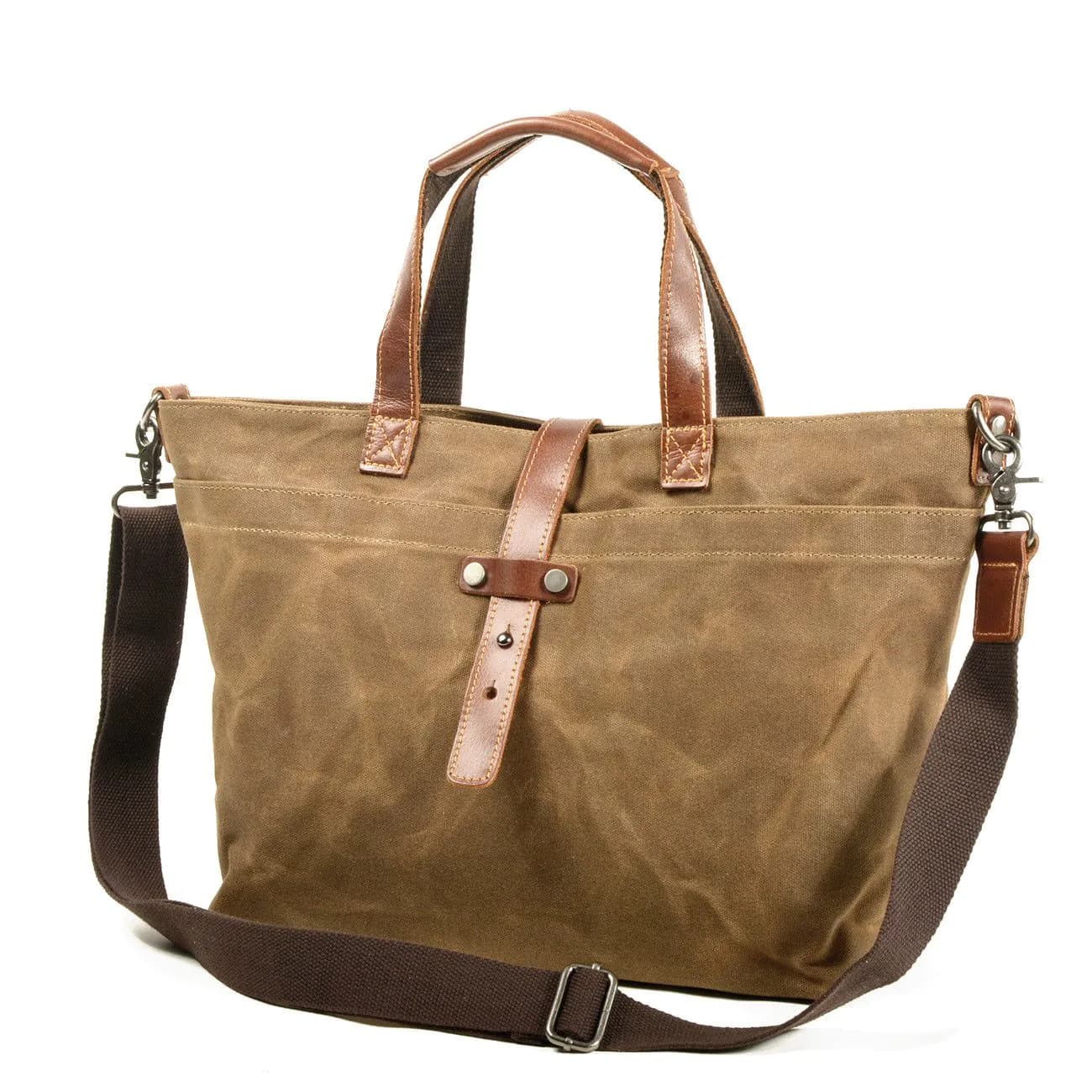 image-MUCHUAN Canvas Tote Bag - Army Green Retro