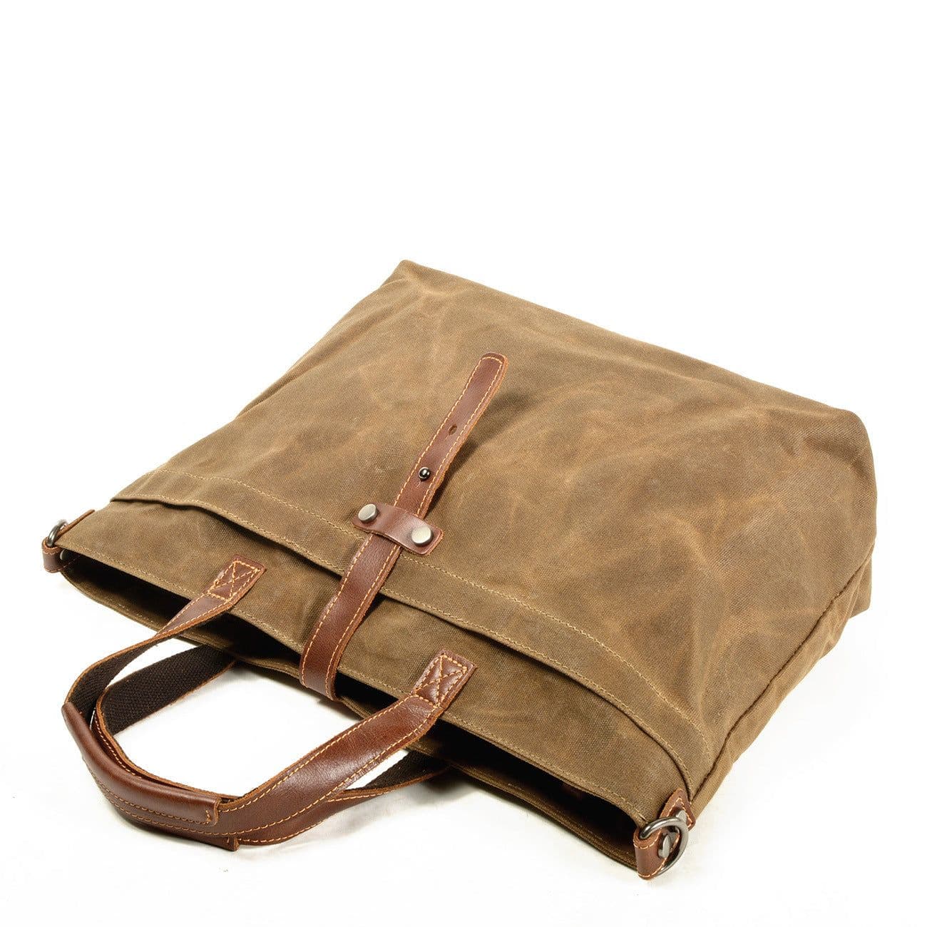 image-MUCHUAN Canvas Tote Bag - Army Green Retro