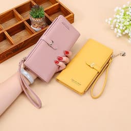 image-Women's Wallet Korean Style - PU Leather Solid Color