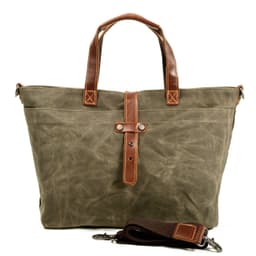 image-MUCHUAN Canvas Tote Bag - Army Green Retro