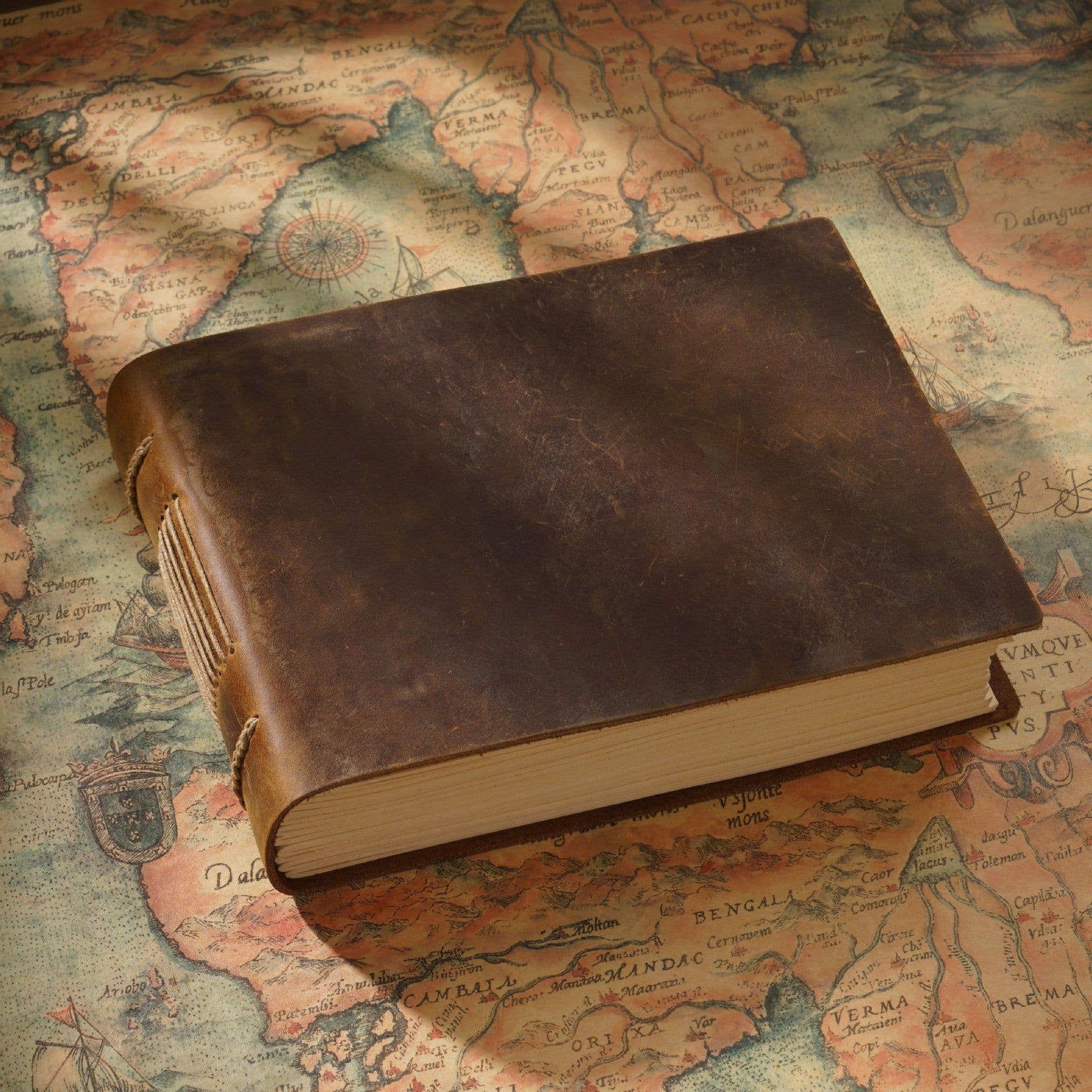 image-Handmade Cowhide Sketchbook - Genuine Leather Notepad Diary Gift Ready Stock
