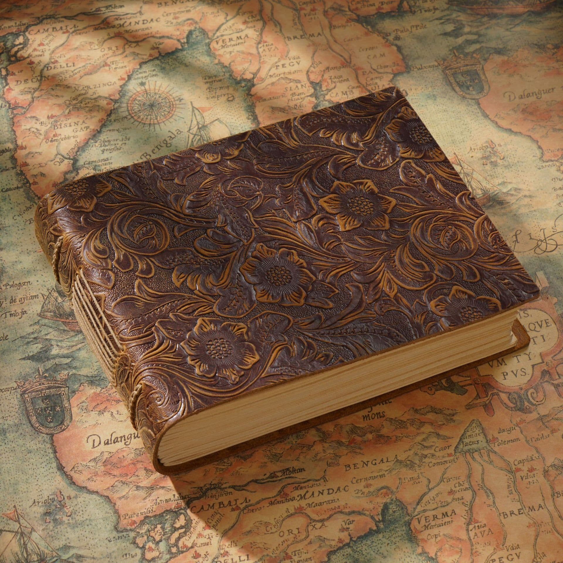 image-Handmade Cowhide Sketchbook - Genuine Leather Notepad Diary Gift Ready Stock