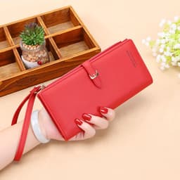 image-Women's Wallet Korean Style - PU Leather Solid Color