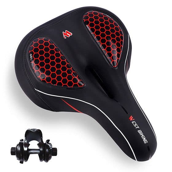 image-Bicycle taillight cushion big fat head saddle mountain bike saddle saddle hollow seat silicone thickened soft and comfortable