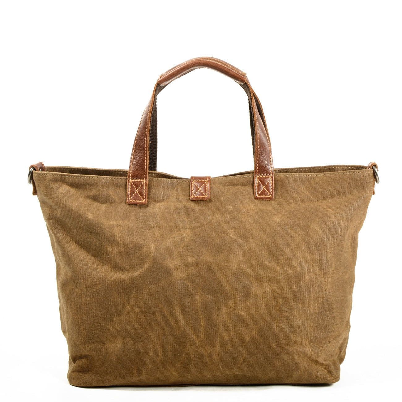 image-MUCHUAN Canvas Tote Bag - Army Green Retro