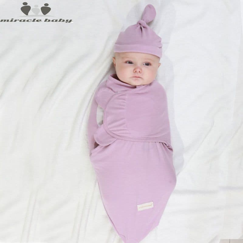 image-Miracle Baby Swaddle Wrap - Large 75*60cm Pure Cotton Newborn